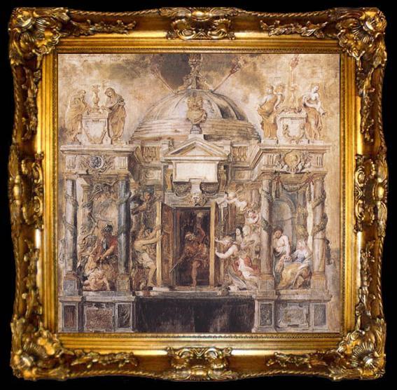 framed  Peter Paul Rubens The Temple of Fanus (mk01), ta009-2